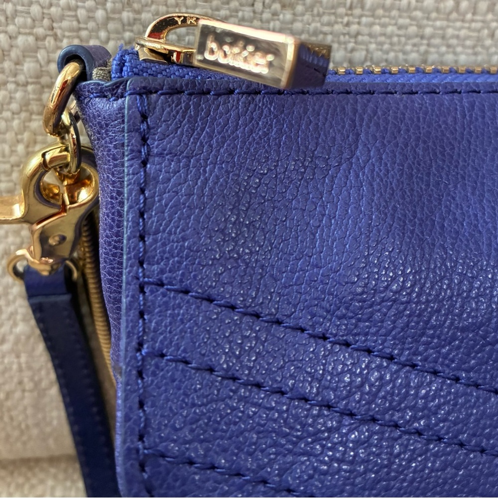 Botkier EUC Trigger Envelope Royal Blue Leather Crossbody Bag with Gold Accents - Picture 5 of 14